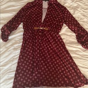 Comfy red patterned dress